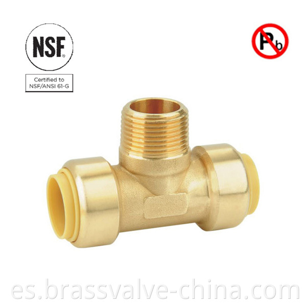 Upc Lead Free Brass Push Fit Mnpt Tee Coupling Hf804 Jpg